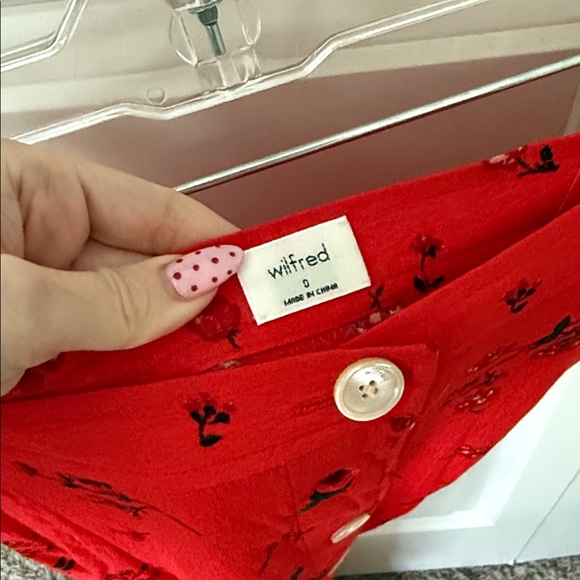 Aritzia Wilfred Red Amelie Midi Skirt - Picture 4 of 4